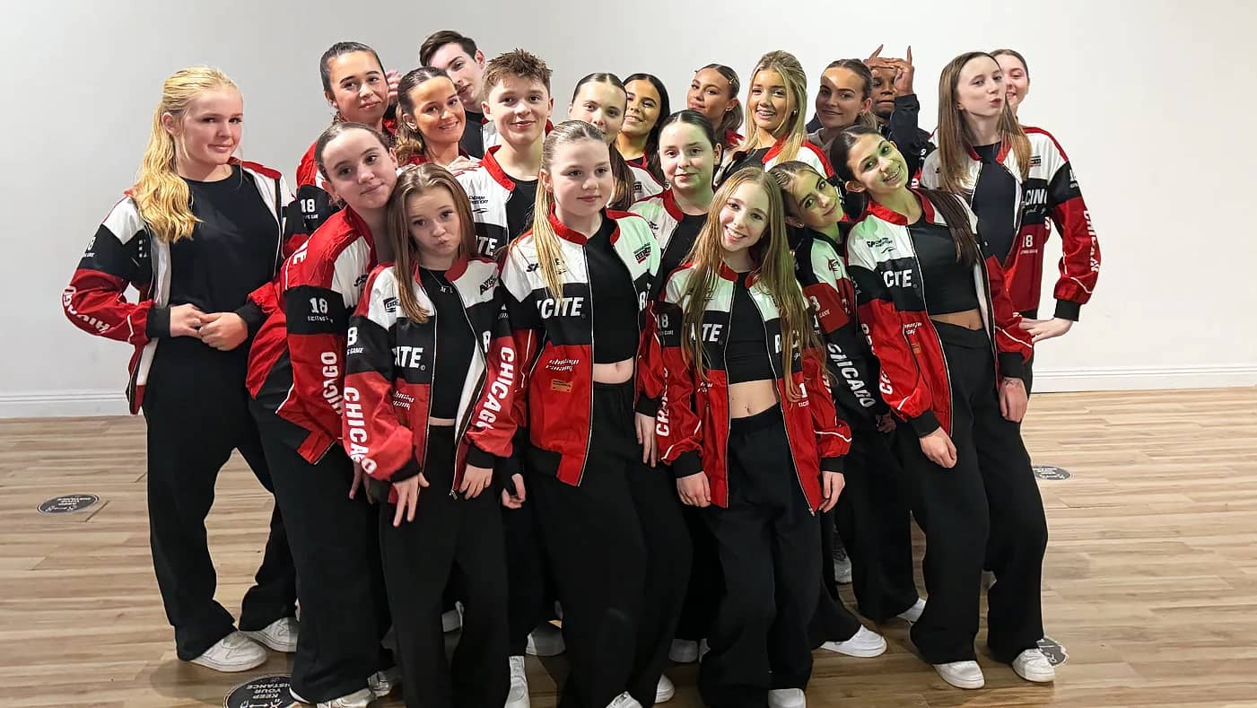 HK Dance Studios Elite Team mid-freestyle session, showing foundation-style hip hop technique